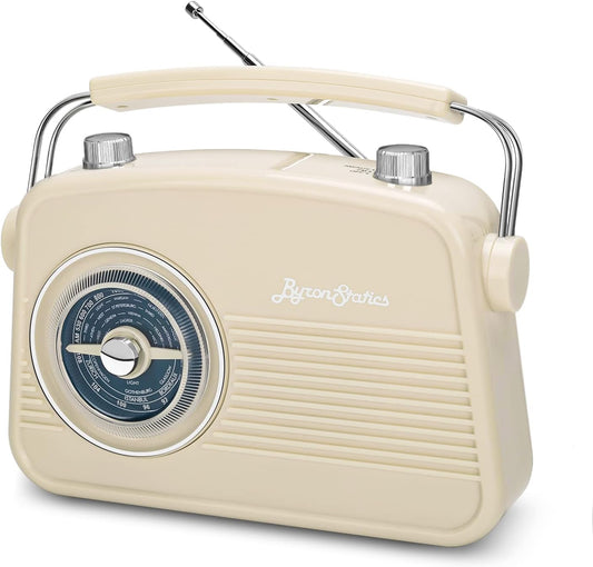 ByronStatics Portable AM FM Radio Vintage Retro Radio (OPEN BOX)