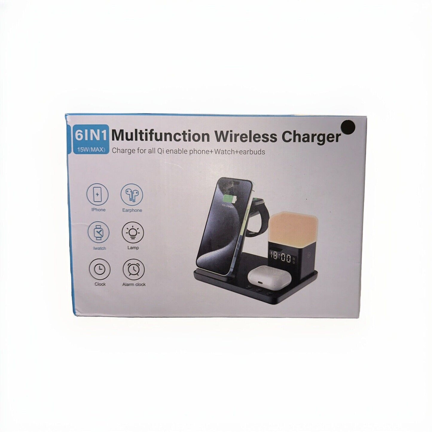 6-in-1 Multifunction Wireless Charger - For Phone , Watches and Earbuds  15w Max