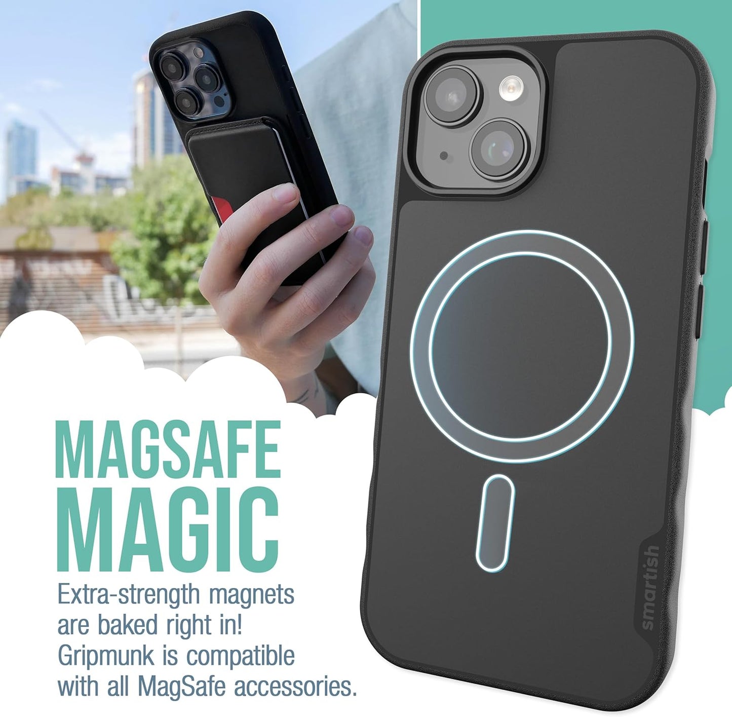 Smartish Gripmunk - Magnetic Case for iPhone 15 (OPEN BOX)