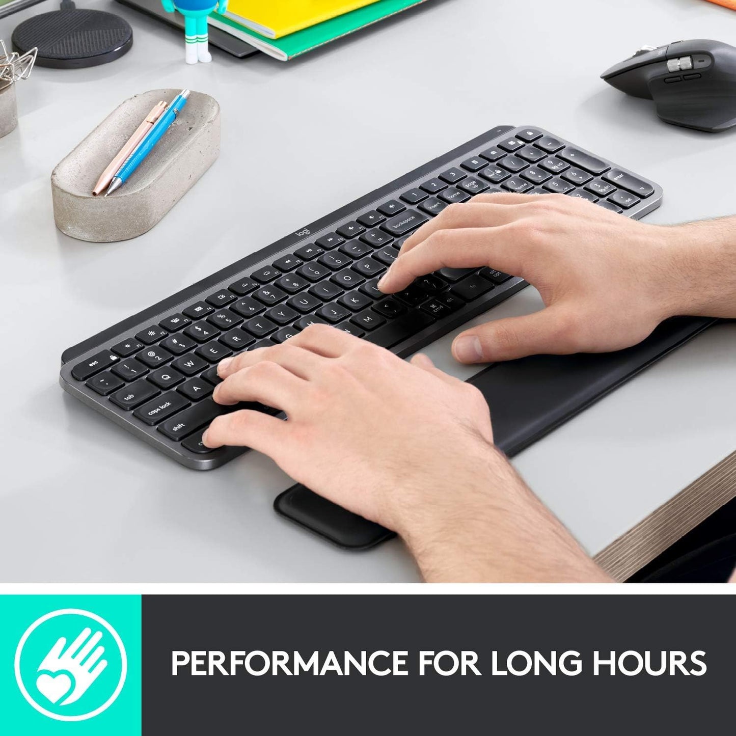 Logitech MX Palm Rest for MX Keys, Premium, No-Slip Support for Hours of Comfort