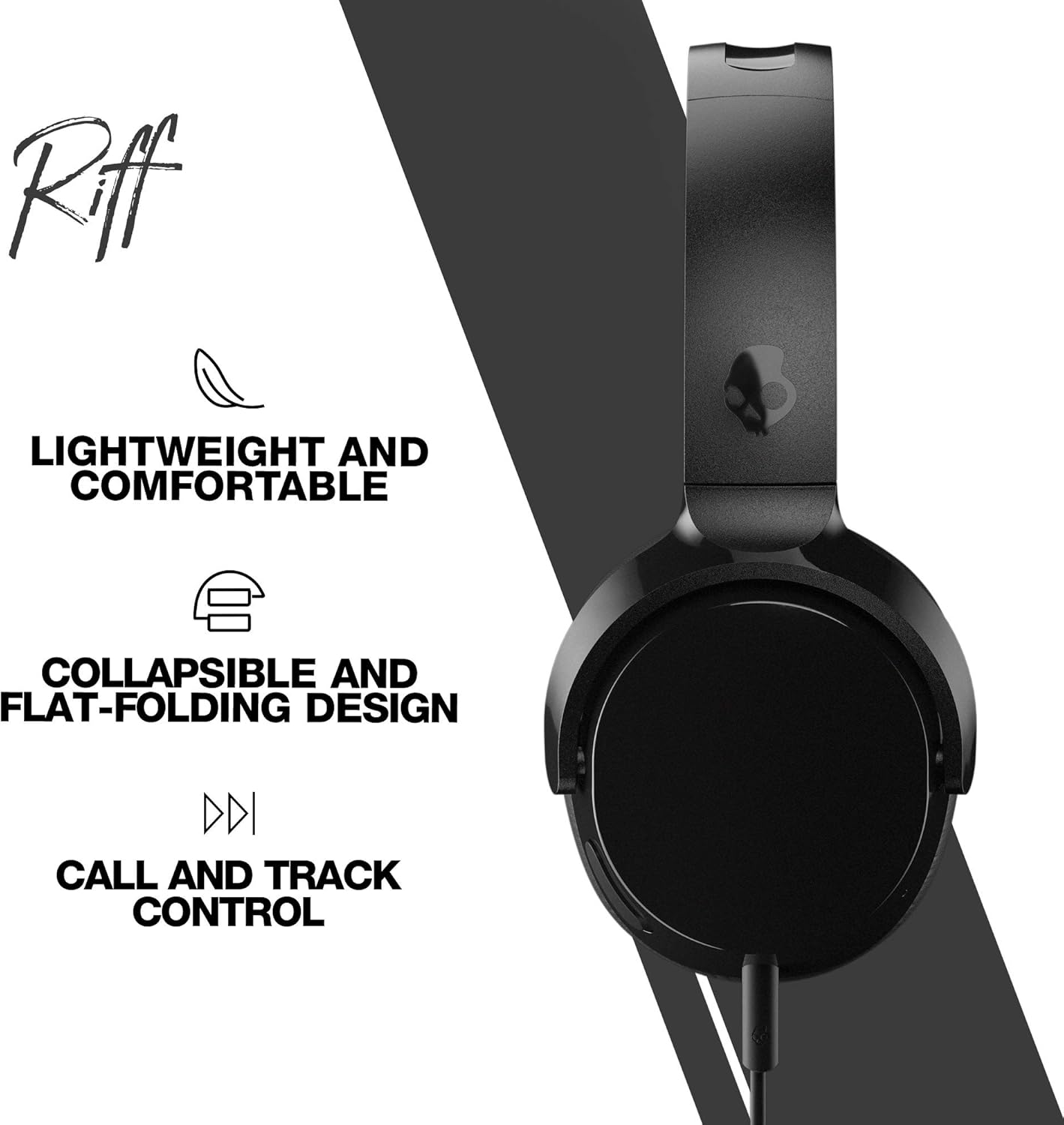 Skullcandy Riff Wired On-Ear Headphones Black S5PXY