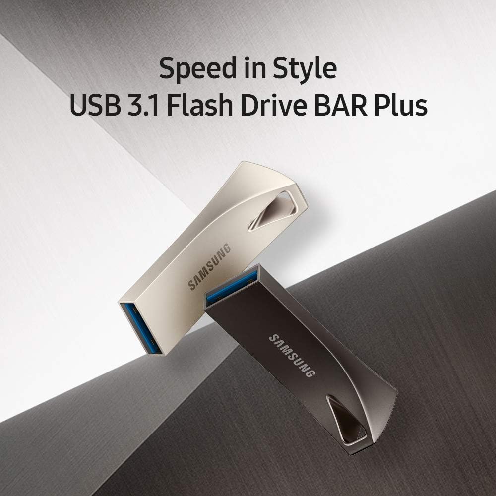 NEW SAMSUNG BAR Plus 128GB USB 3.1 Flash Drive Champagne Silver MUF-128BE3/AM