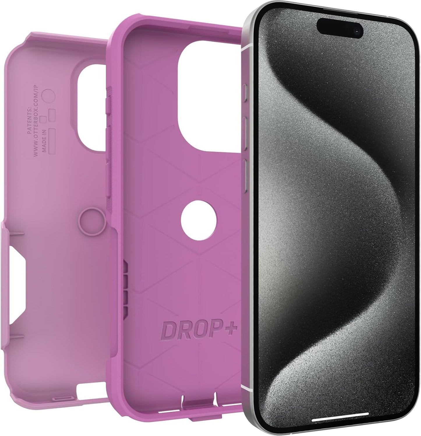 OtterBox Case for iPhone 15 Pro (Only) Commuter Series - Run Wildflower (Pink) (OPEN BOX)