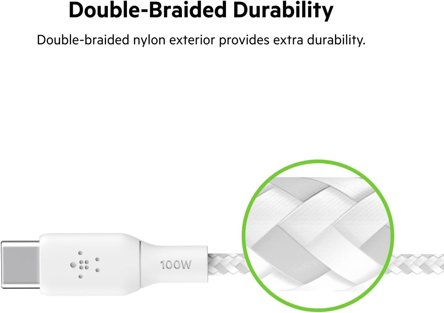 Belkin USB-C to USB-C Cable, BoostCharge Braided Power Cord (10ft) (OPEN BOX)