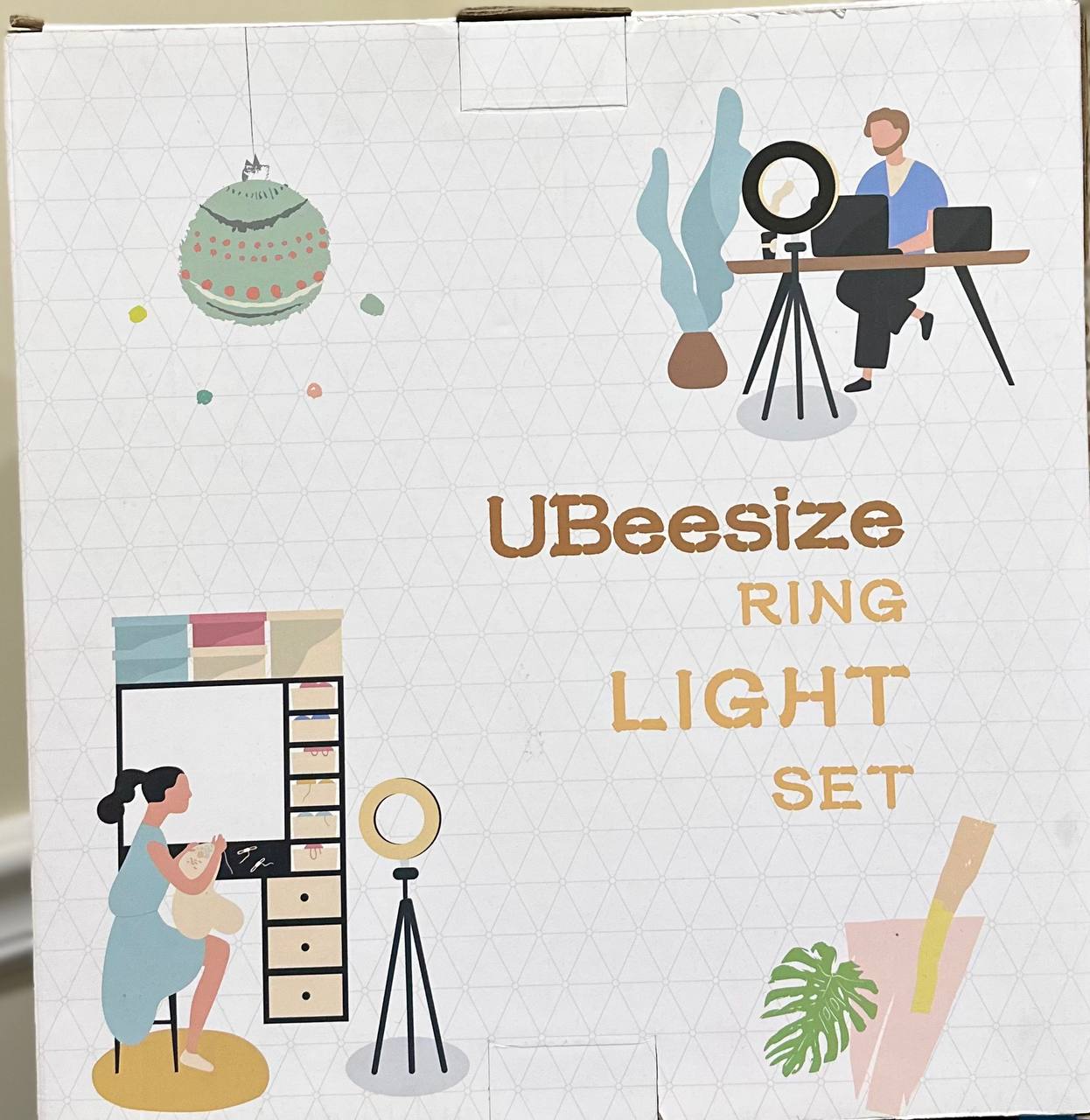 UBeesize 12" Selfie Ring Light with Tripod Stand Black, Ring Light Set, NEW