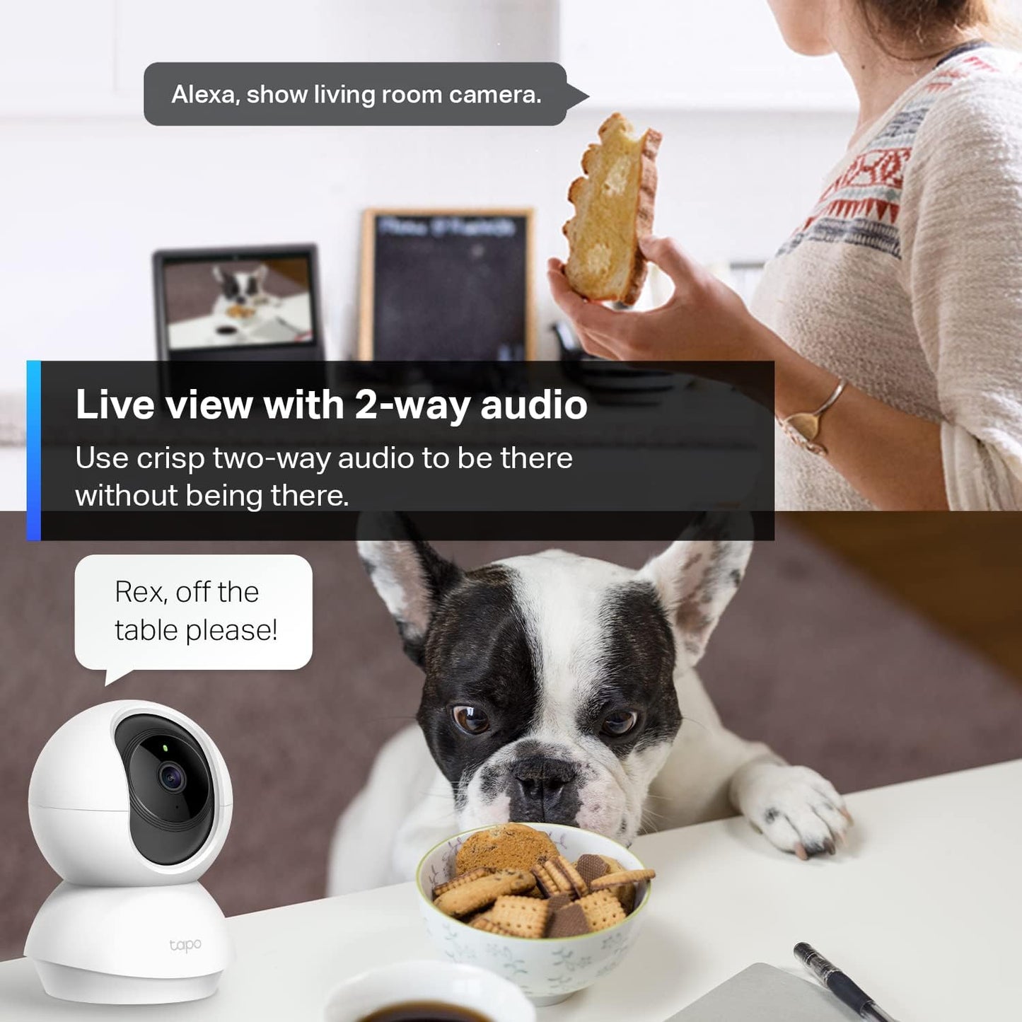 TP-Link Tapo 2K Pan Tilt Security Camera for Baby Monitor Dog Camera C210