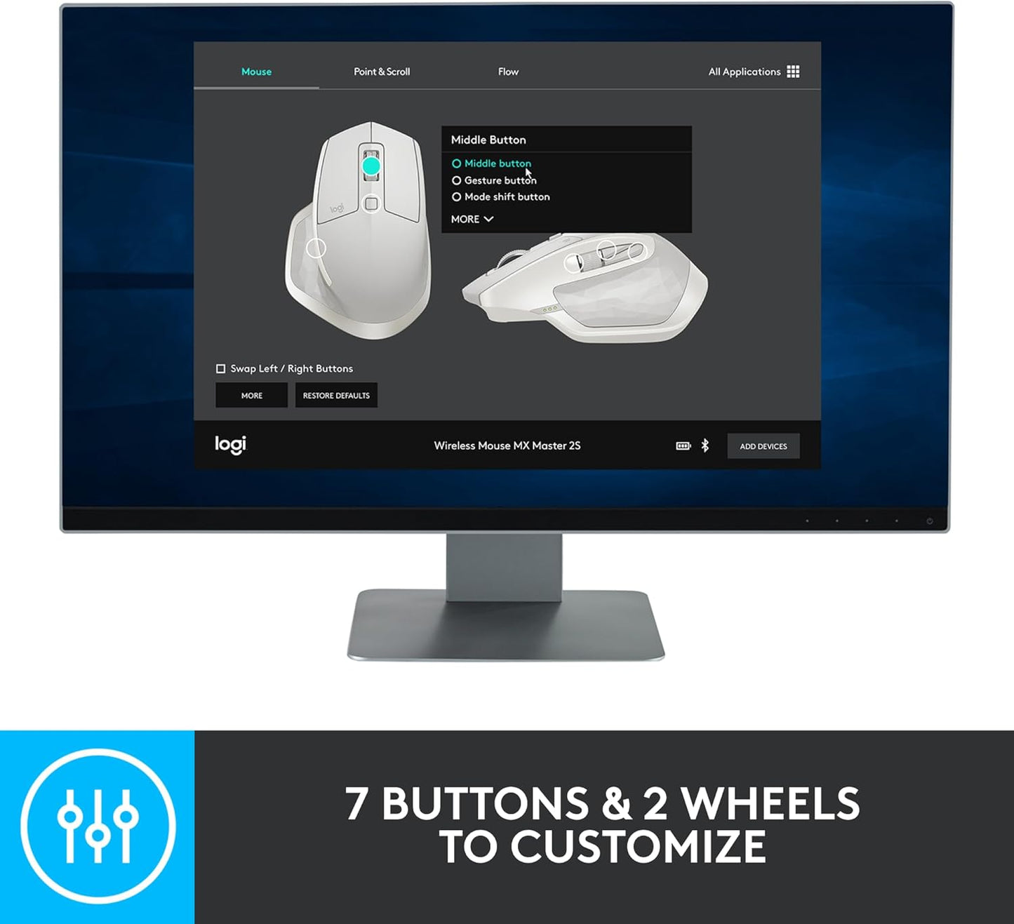 Logitech MX Master 2S Bluetooth Edition Wireless Mouse (OPEN BOX)