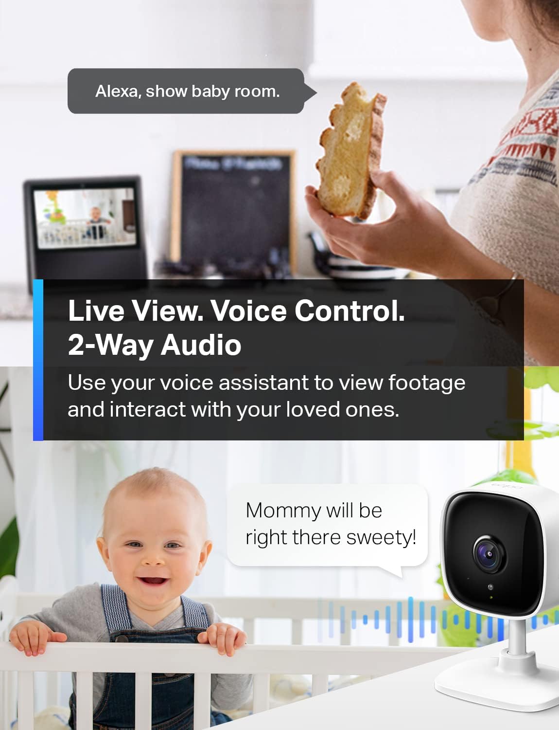 TP-Link Tapo 1080P Indoor Security Camera for Baby  Tapo C100 (OPEN BOX)