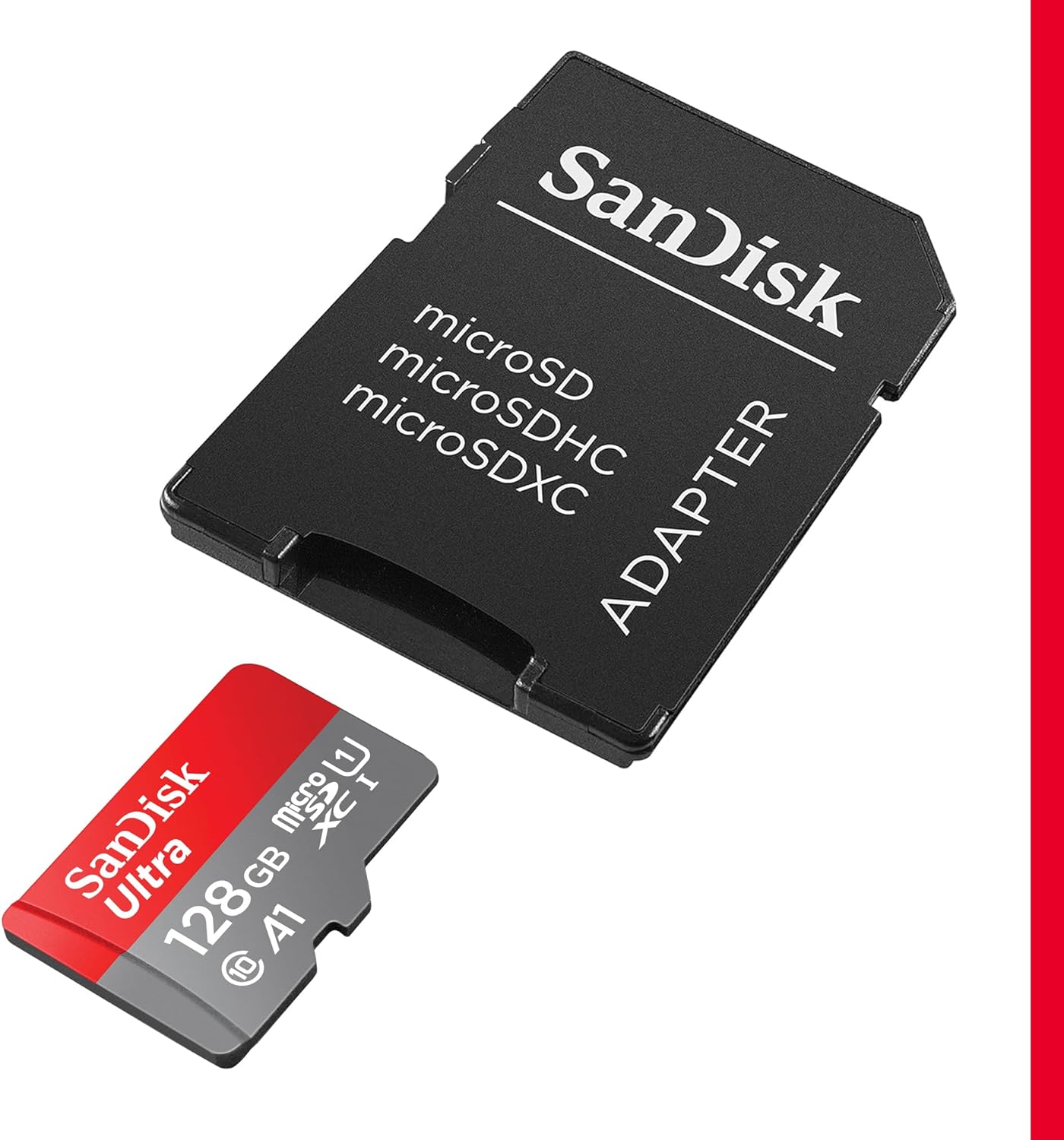 SanDisk Tarjeta de memoria Ultra microSDXC UHS-I de 128 GB con adaptador, hasta 140 MB/s, C10, U1, Full HD, A1, tarjeta MicroSD - SDSQUAB-128G-GN6MA