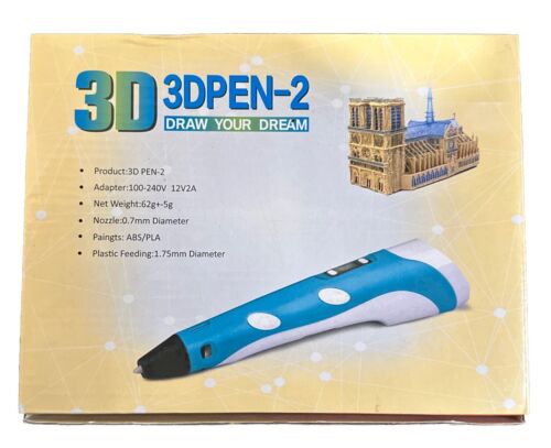 3D 3DPEN-2 Draw Your Dream Creative Printing Pen Adjustable Temp & Speed Blue